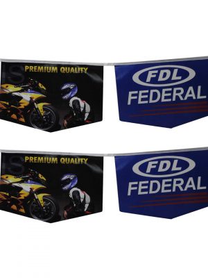 Coated paper pennant banner for FDL federal