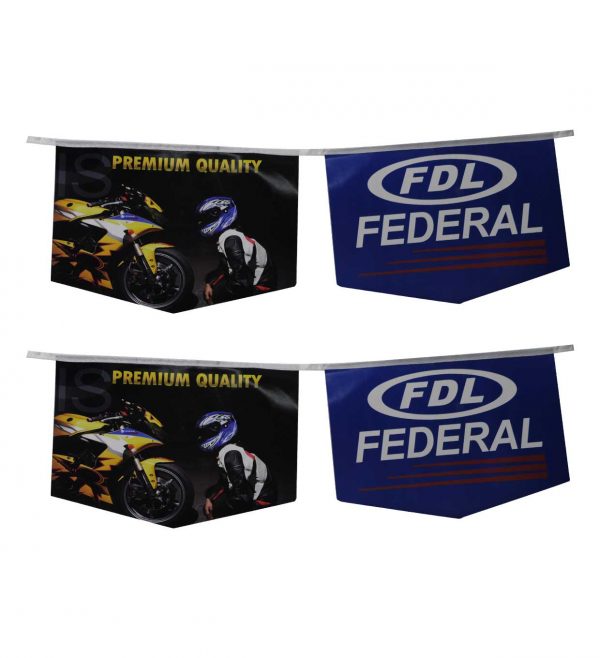 Coated paper pennant banner for FDL federal