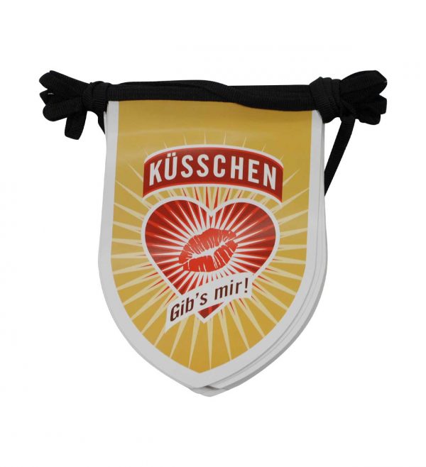 Coated paper pennant banner for Küsschen