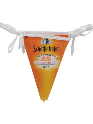Coated paper pennant banner for Schöfferhofer Grapefruit