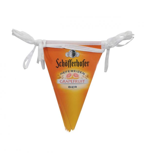 Coated paper pennant banner for Schöfferhofer Grapefruit