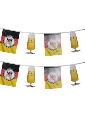 Coated paper pennant banner for bitburger