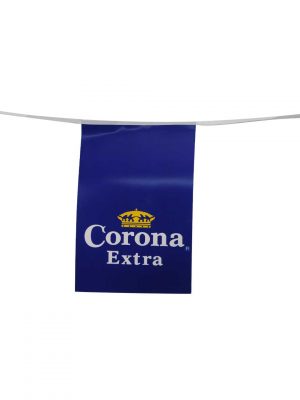 Coated paper pennant banner for corona extra