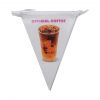 Coated paper pennant banner for dunkin coffee shop