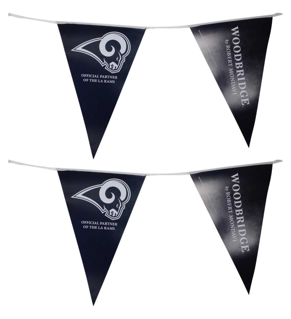 Pvc pennant banner for woodbridge la rams Custom pennant banner Factory