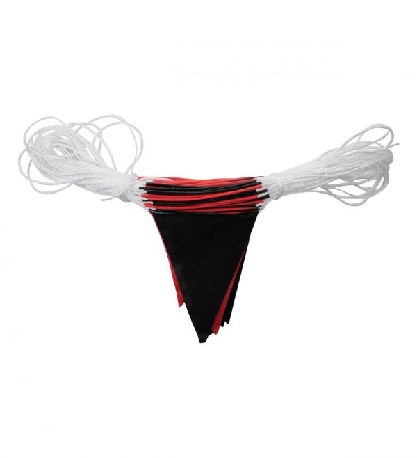 black and red mixed safety pennant banner
