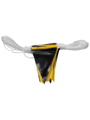 yellow and black mixed safety bunting