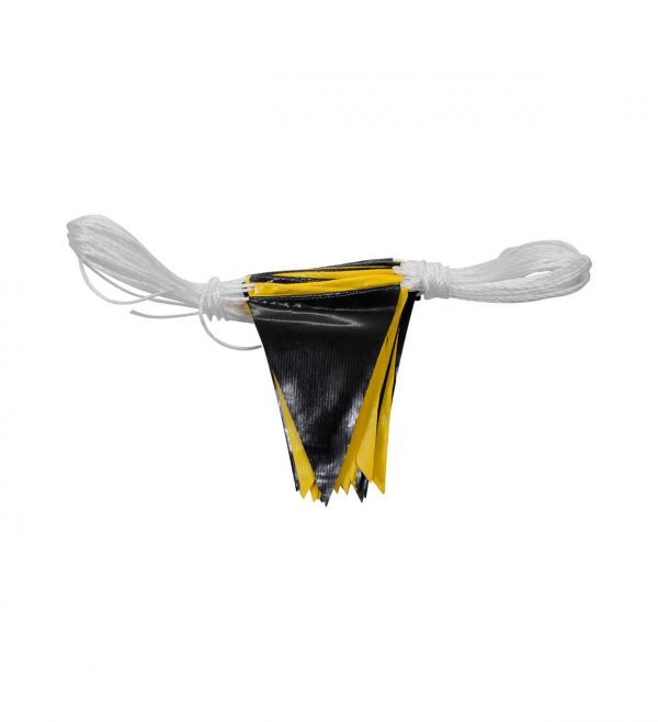 yellow and black mixed safety bunting